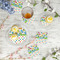 Dinosaur Print & Dots Plastic Party Appetizer & Dessert Plates - In Context