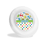 Dinosaur Print & Dots Plastic Party Appetizer & Dessert Plates - 6" (Personalized)