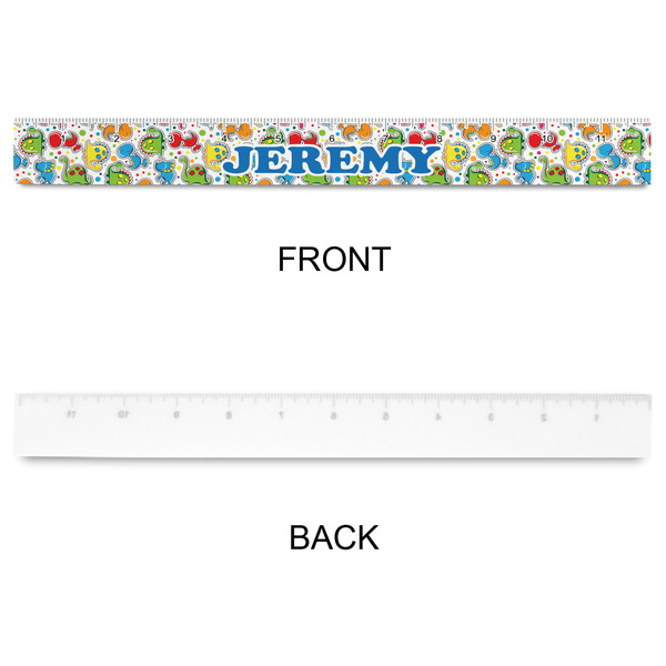 Dinosaur Print & Dots Plastic Ruler - 12" - APPROVAL