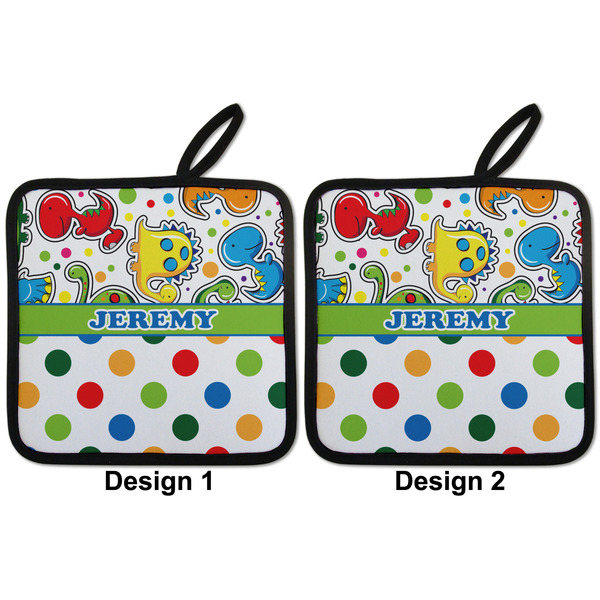 Dinosaur Print & Dots Pot Holders - Set of 2 APPROVAL