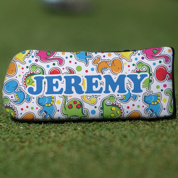Custom Dinosaur Print & Dots Blade Putter Cover (Personalized)