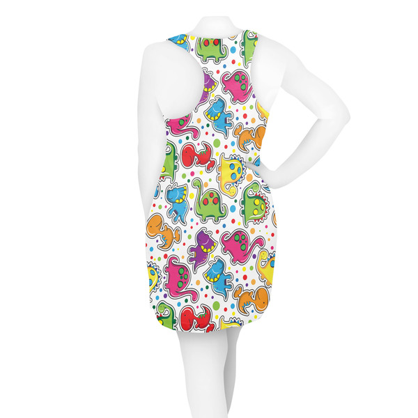 Dinosaur Print & Dots Racerback Dress - On Model - Back