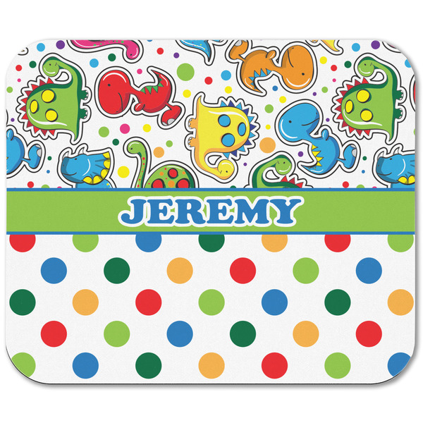 Dinosaur Print & Dots Rectangular Mouse Pad - APPROVAL