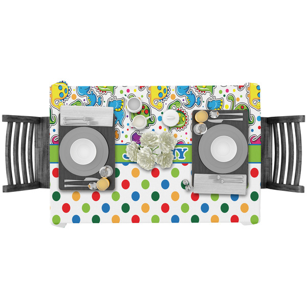 Dinosaur Print & Dots Rectangular Tablecloths - LIFESTYLE
