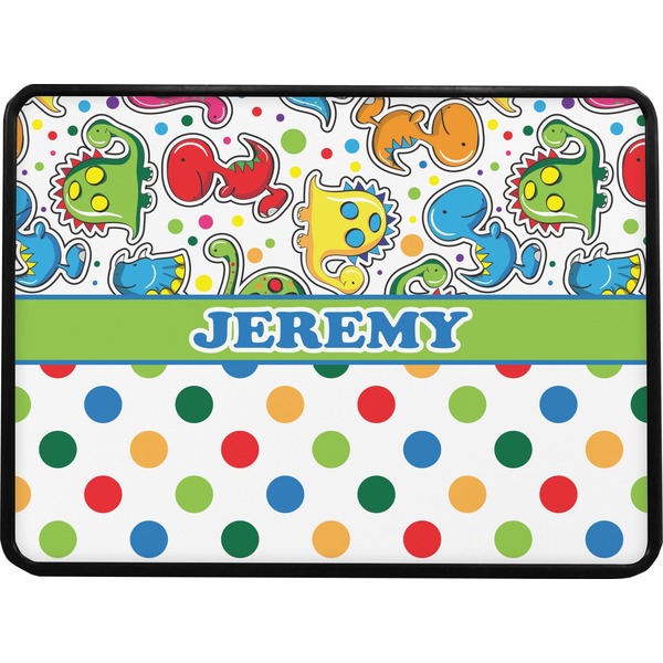 Dinosaur Print & Dots Rectangular Trailer Hitch Cover (Personalized)