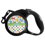 Dinosaur Print & Dots Retractable Dog Leash - Small (Personalized)