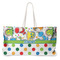 Dinosaur Print & Dots Large Tote Bag with Rope Handles (Personalized)