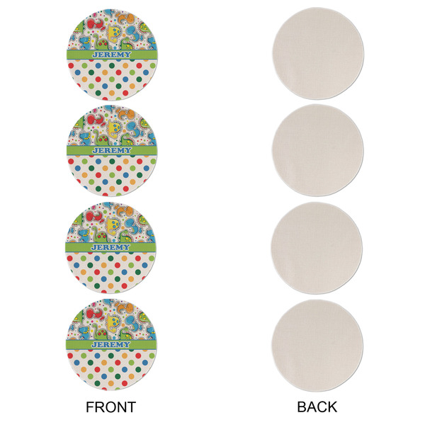 Dinosaur Print & Dots Round Linen Placemats - APPROVAL Set of 4 (single sided)