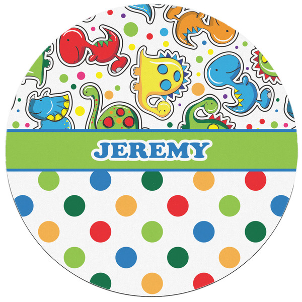 Dinosaur Print & Dots Round Mousepad - APPROVAL