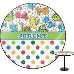 Dinosaur Print & Dots Round Table - 30" (Personalized)
