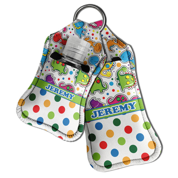 Dinosaur Print & Dots Sanitizer Holder Keychain - Both in Case (PARENT)