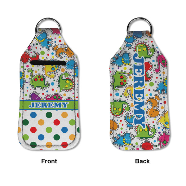Dinosaur Print & Dots Sanitizer Holder Keychain - Large APPROVAL (Flat)
