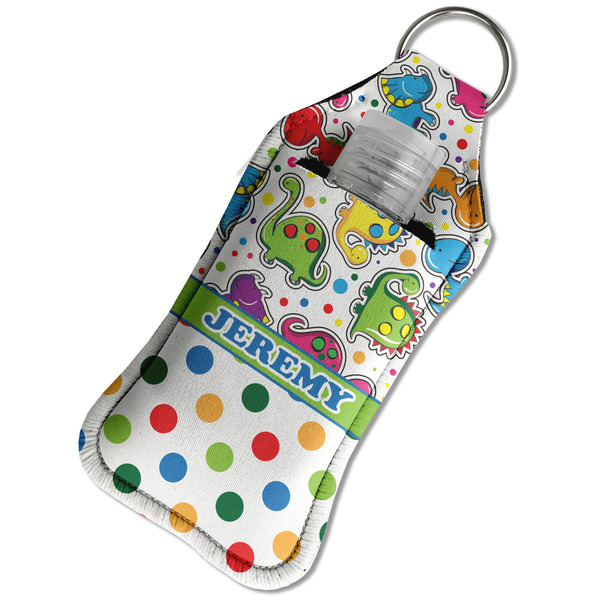 Dinosaur Print & Dots Sanitizer Holder Keychain - Large in Case