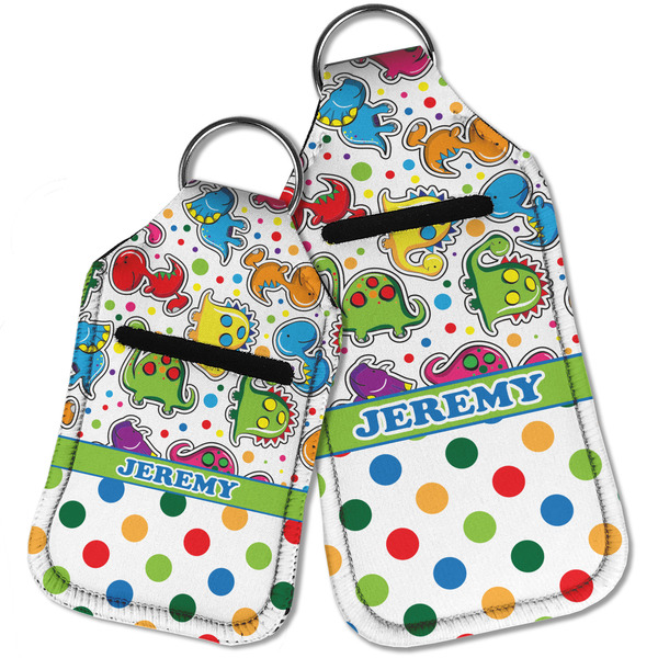 Dinosaur Print & Dots Sanitizer Holder Keychain - Parent Main