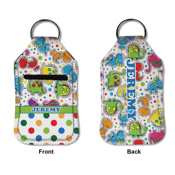 Dinosaur Print & Dots Sanitizer Holder Keychain - Small APPROVAL (Flat)
