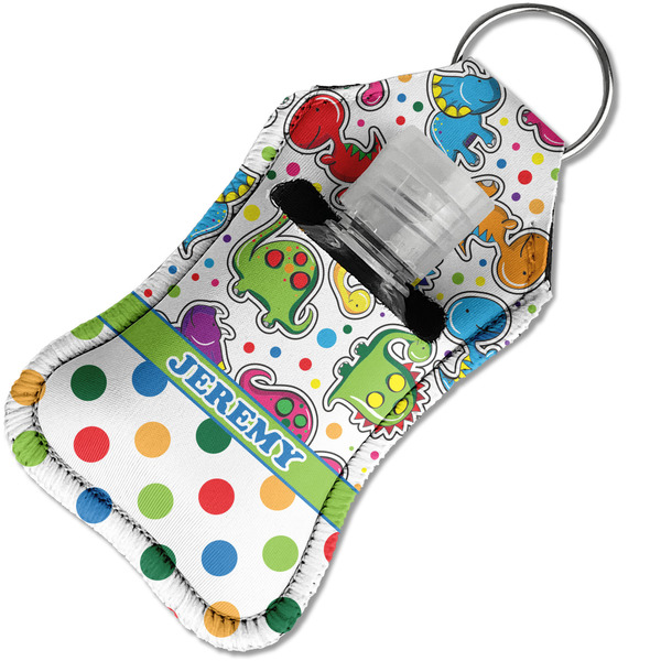 Dinosaur Print & Dots Sanitizer Holder Keychain - Small in Case
