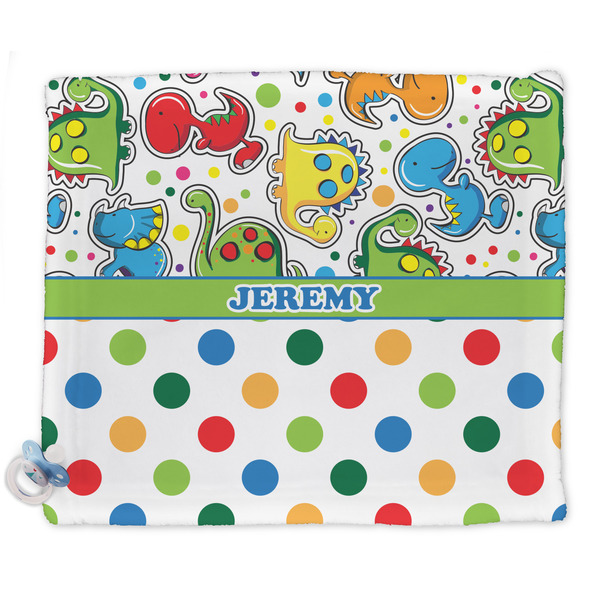 Custom Dinosaur Print & Dots Security Blankets - Double Sided (Personalized)