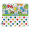 Dinosaur Print & Dots Security Blanket - Front View