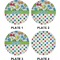 Dinosaur Print & Dots Set of Appetizer / Dessert Plates (Approval)