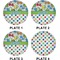 Dinosaur Print & Dots Set of Lunch / Dinner Plates (Approval)