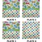 Dinosaur Print & Dots Set of Square Dinner Plates (Approval)