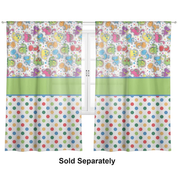 Dinosaur Print & Dots Sheer Curtains