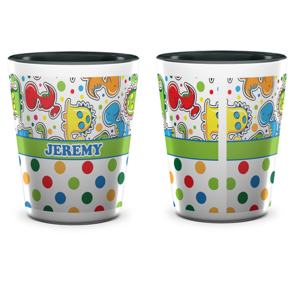 Dinosaur Print & Dots Shot Glass - Two Tone - APPROVAL