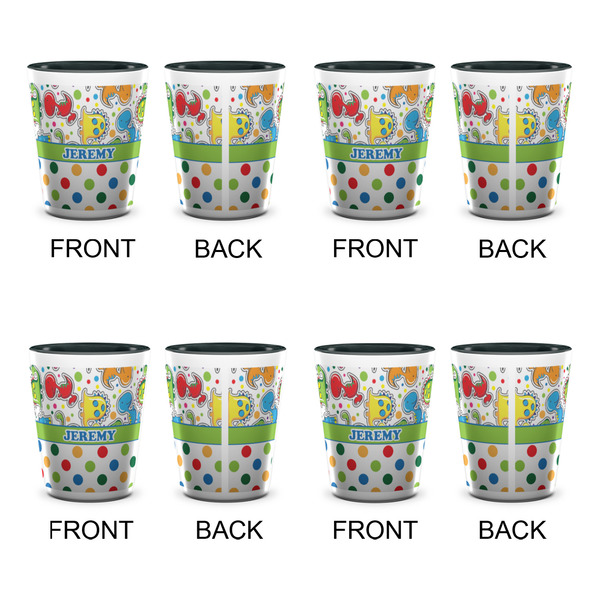 Dinosaur Print & Dots Shot Glassess - Two Tone - Set of 4 - APPROVAL