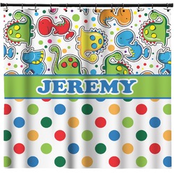 Dinosaur Print & Dots Shower Curtain - Custom Size (Personalized)