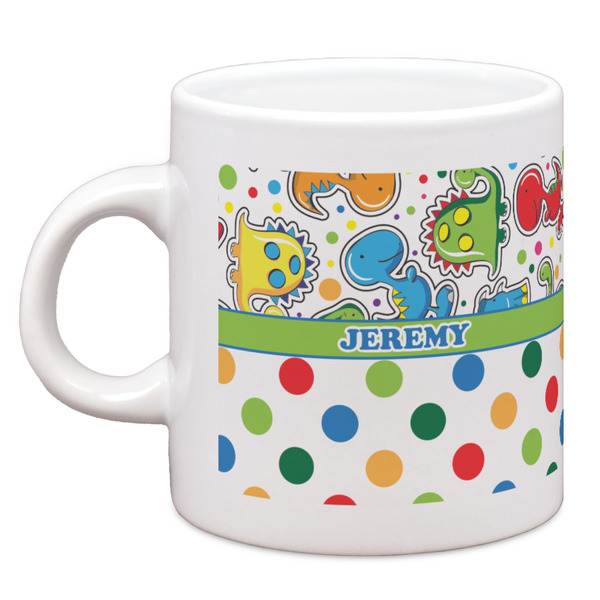 Custom Dinosaur Print & Dots Espresso Cup (Personalized)