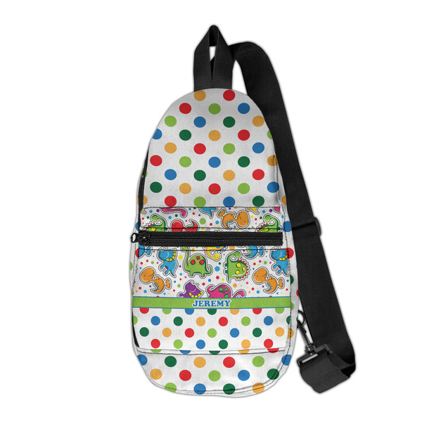 Custom Dinosaur Print & Dots Sling Bag (Personalized)
