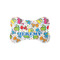 Dinosaur Print & Dots Bone Shaped Dog Food Mat (Small) (Personalized)