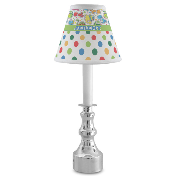 Dinosaur Print & Dots Small Chandelier Lamp - LIFESTYLE (on candle stick)
