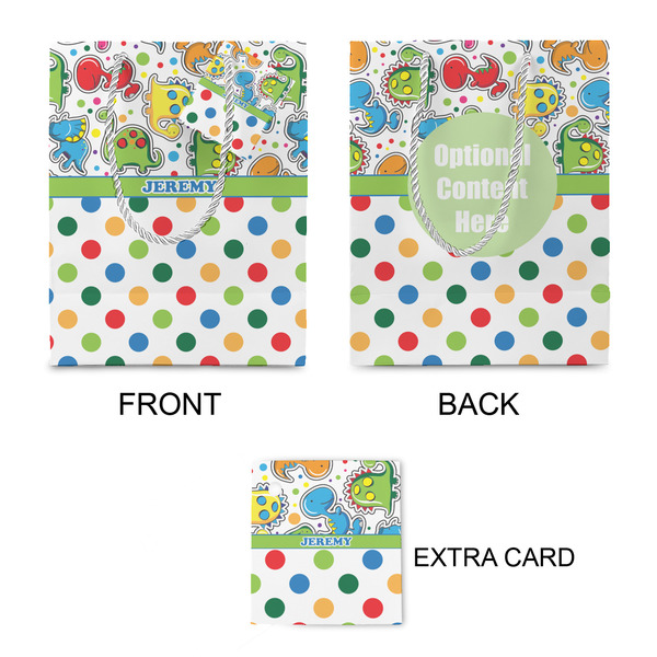 Dinosaur Print & Dots Small Gift Bag - Approval