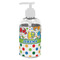 Dinosaur Print & Dots Plastic Soap / Lotion Dispenser (8 oz - Small - White) (Personalized)