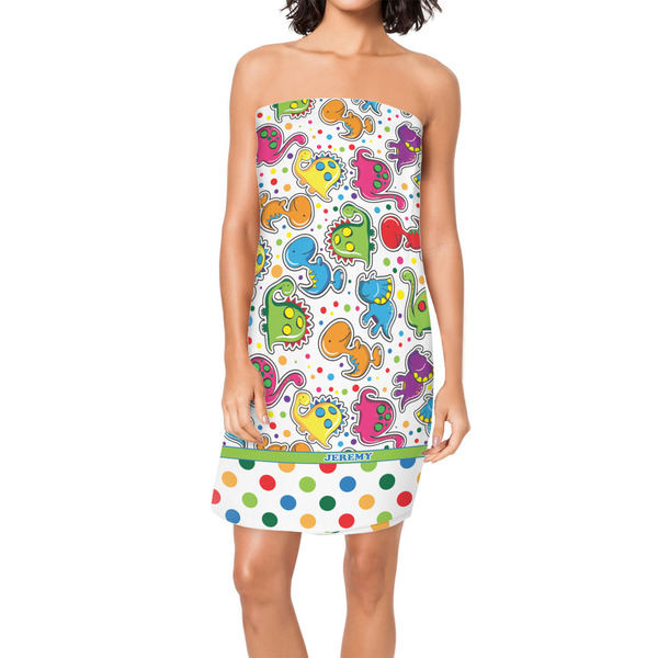 Custom Dinosaur Print & Dots Spa / Bath Wrap w/ Name or Text