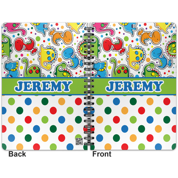 Dinosaur Print & Dots Spiral Journal 7 x 10 - Apvl