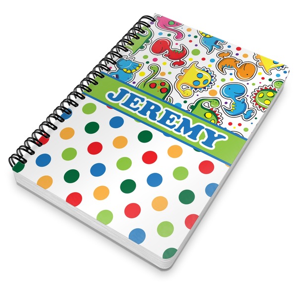 Dinosaur Print & Dots Spiral Journal 7 x 10 - Main