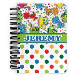 Dinosaur Print & Dots Spiral Notebook - 5x7 w/ Name or Text