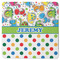Dinosaur Print & Dots Square Rubber Backed Coaster (Personalized)
