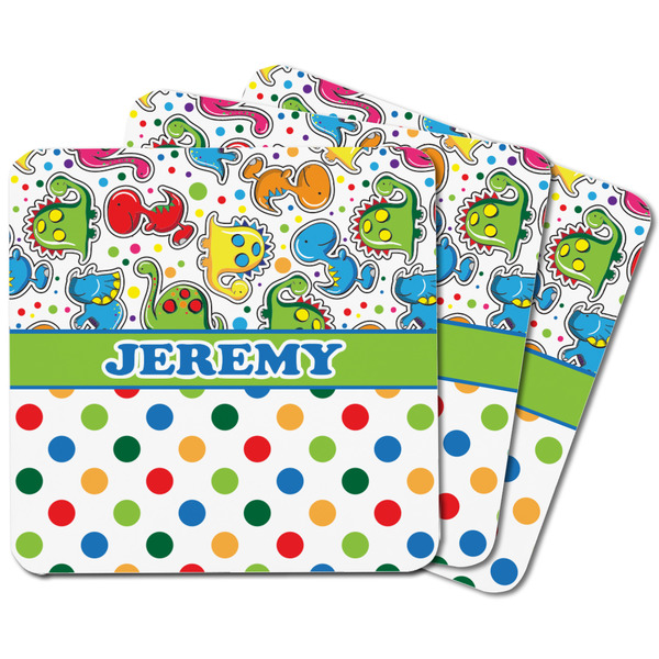 Dinosaur Print & Dots Square Fridge Magnet - MAIN