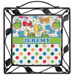 Dinosaur Print & Dots Square Trivet (Personalized)
