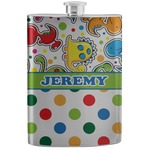 Dinosaur Print & Dots Stainless Steel Flask (Personalized)