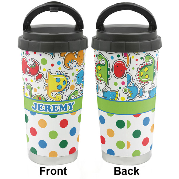 Dinosaur Print & Dots Stainless Steel Travel Cup - Apvl