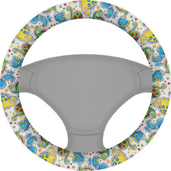 Dinosaur Print & Dots Steering Wheel Cover