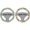 Dinosaur Print & Dots Steering Wheel Cover- Front and Back