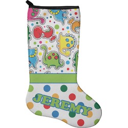 Dinosaur Print & Dots Holiday Stocking - Single-Sided - Neoprene (Personalized)
