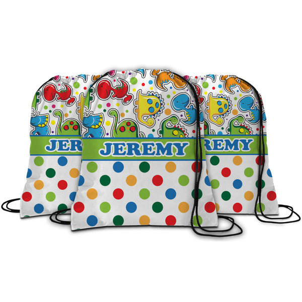 Dinosaur Print & Dots String Backpack - MAIN