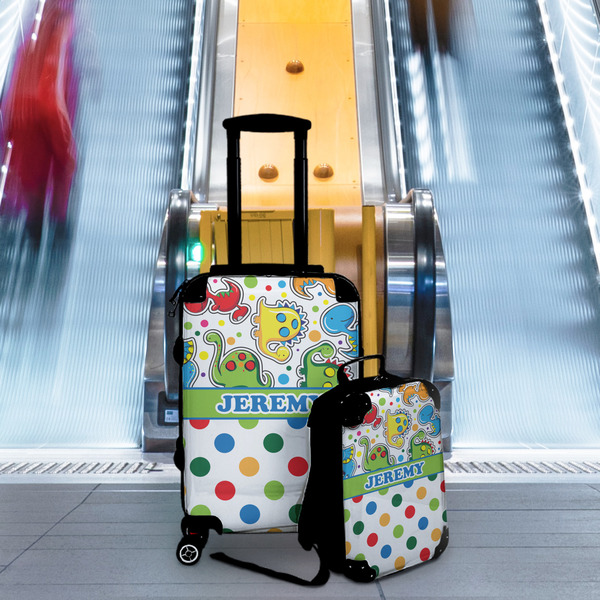 Dinosaur Print & Dots Suitcase Set 4 - IN CONTEXT