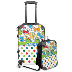 Dinosaur Print & Dots Kids 2-Piece Luggage Set - Suitcase & Backpack (Personalized)